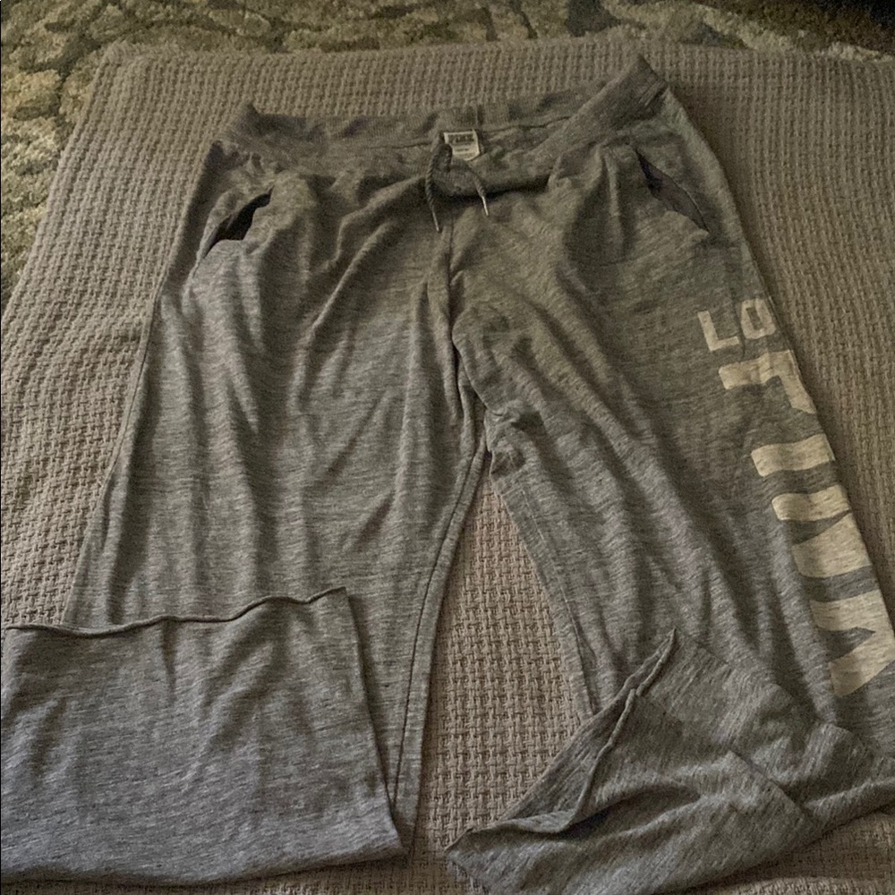 Gray Lounge Pants with Logo